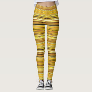 Legging Listras de ouro castanhas