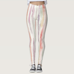 Legging Listras de Rosa Pêssego Hortelã Roxo