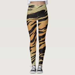 Legging Listras de Tigre Impressão de Animal Fofo