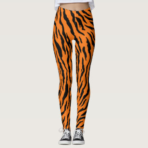 Legging Listras de Tigre Safari Gato Laranja Preto
