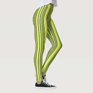 Legging Listras de Verde Oliva e Amarelo Lima