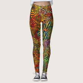 Legging Listras de Zebra Multicoloridas 