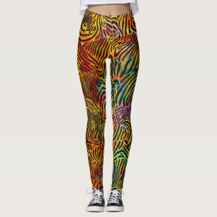 Legging Listras de Zebra Multicoloridas