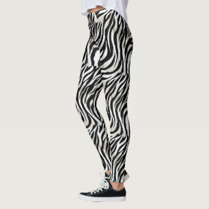 Legging Listras de Zebra Preta Chic