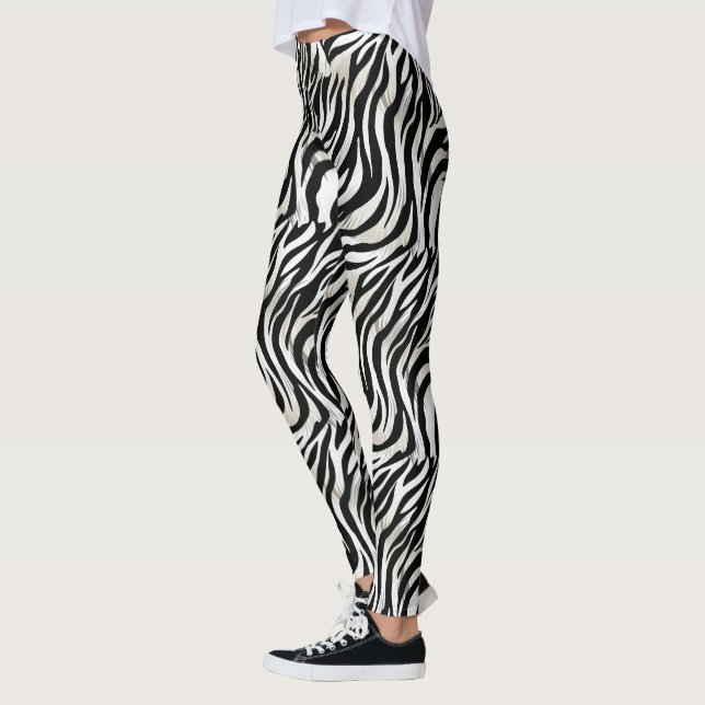 Legging Listras de Zebra Preta Chic (Esquerda)