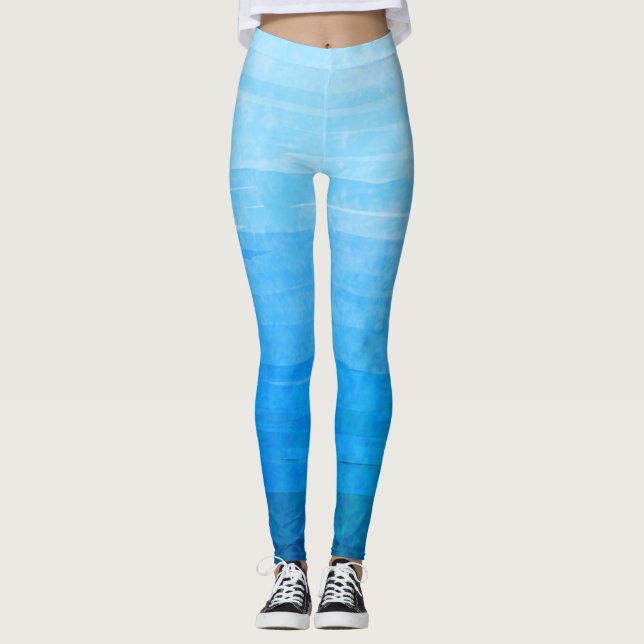 Legging Listras degradê azul desbotadas (Frente)
