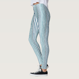 Legging Listras desenhadas à mão em tons de azul inspirado