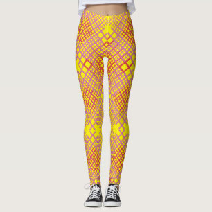 Legging Listras diagonais rosa e vermelhas xadrez BG amare
