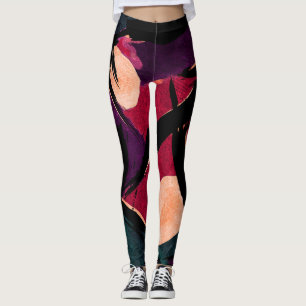 Legging Listras do arco-íris: Textura acrílica Abstrato