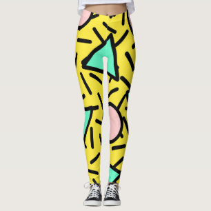 Legging Listras do mosaico: padrão retro memphis