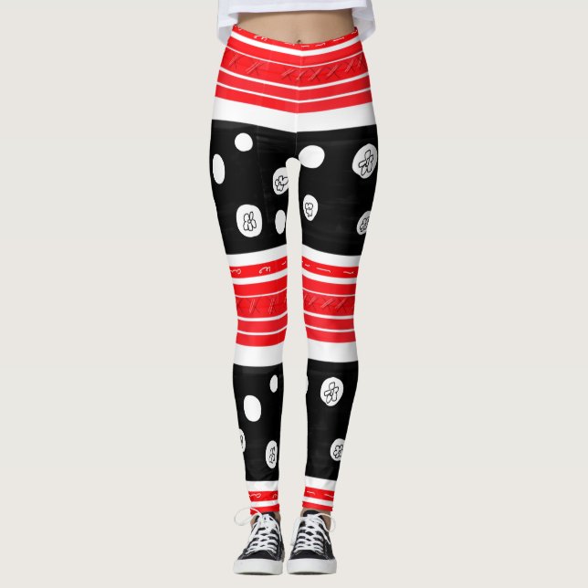 Legging Listras E Pontos Polka (Frente)