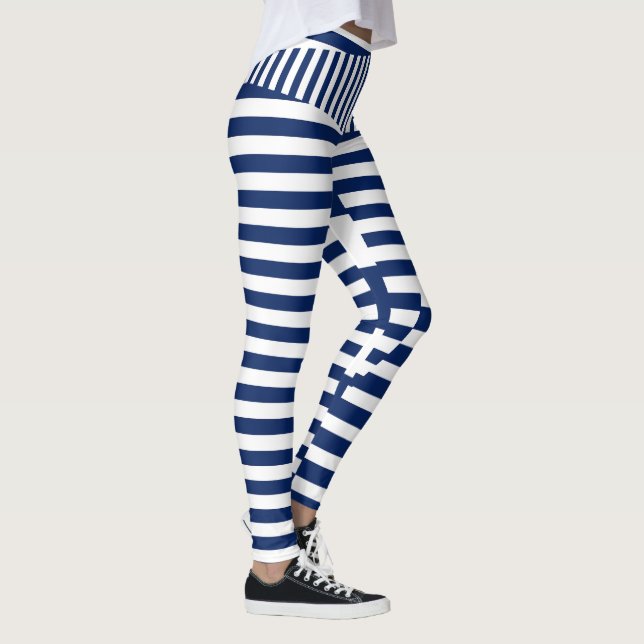 Legging Listras em Listras em Azul e Branco (Direita)