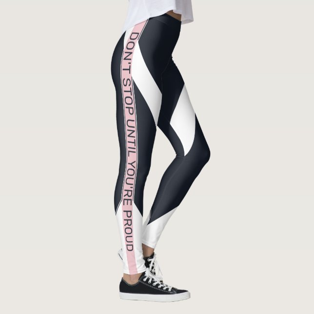 Legging Listras geométricas brancas e rosa-azuis (Direita)