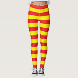 Legging Listras horizontais amarelas e vermelhas