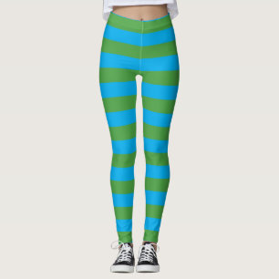Legging Listras horizontais azuis e verdes