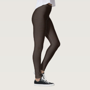 Legging Listras Horizontais Finas Pretas e Marrons Padrão