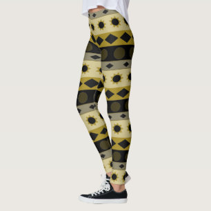 Legging Listras horizontais geométricas e símbolos