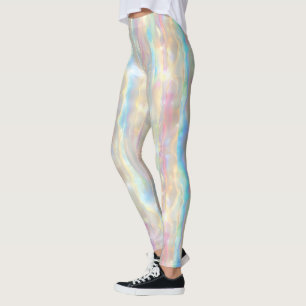 Legging Listras Iridescentes Brilhantes Cores Pastel Padrã