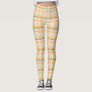 Legging Listras Laranja Rosa Dourado e Verde