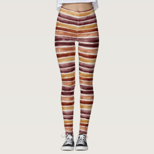 Legging Listras Laranja Vermelho Pêssego Borgonha