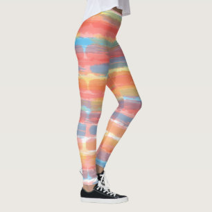 Legging Listras legais rosa amarelo azul