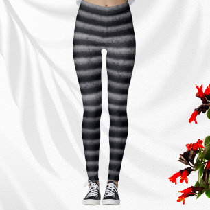 Legging Listras Modernas - Carvão Preto e Branco