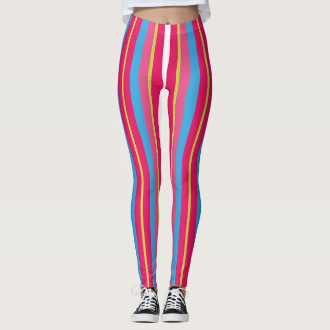Legging Listras Múltiplas Coloridas Divertidas (Frente)