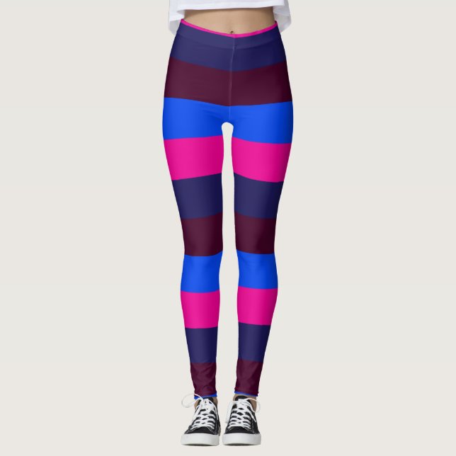 Legging Listras neon à meia-noite (Frente)