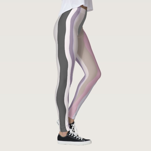 Legging Listras onduladas, cor-de-rosa e púrpura (Direita)