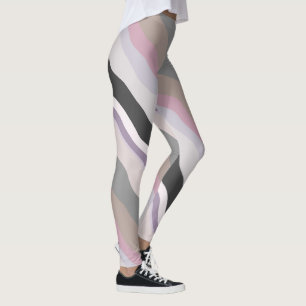 Legging Listras onduladas, cor-de-rosa e púrpura