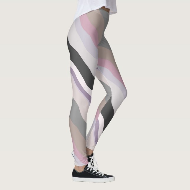 Legging Listras onduladas, cor-de-rosa e púrpura (Direita)