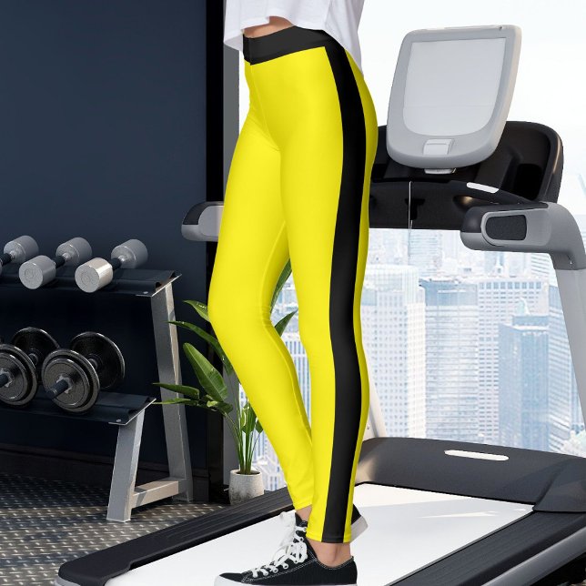 Legging Listras Pretas e Amarelas Personalizadas Sob Medid (Criador carregado)