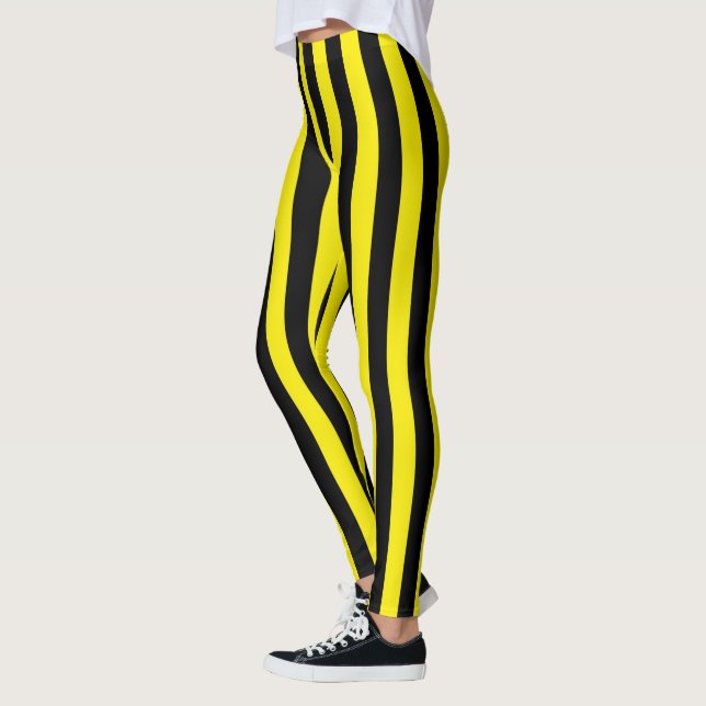 Legging Listras pretas e amarelas verticais (Esquerda)
