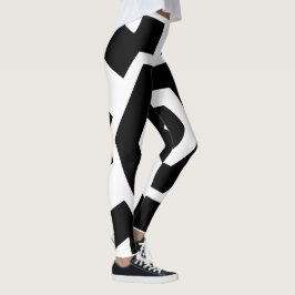 Legging Listras Pretas e Brancas Modernas Cute Treino