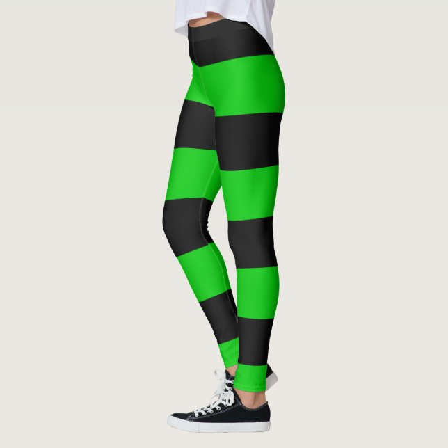 Legging Listras Pretas e Verdes (Esquerda)