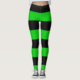Legging Listras Pretas e Verdes