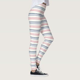 Legging Listras rosa, azul e branco