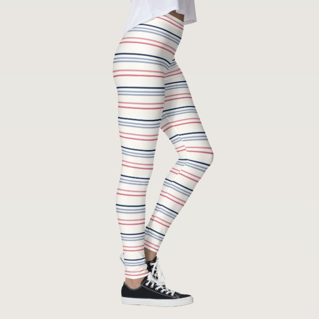 Legging Listras rosa, azul e branco (Direita)