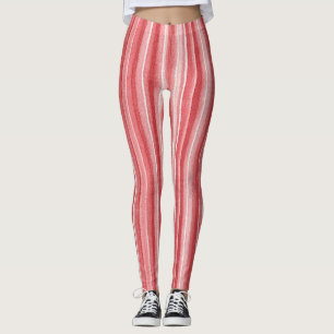 Legging Listras Rosa Bege Branco Vermelho