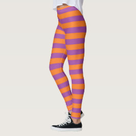 Legging Listras roxas e alaranjadas
