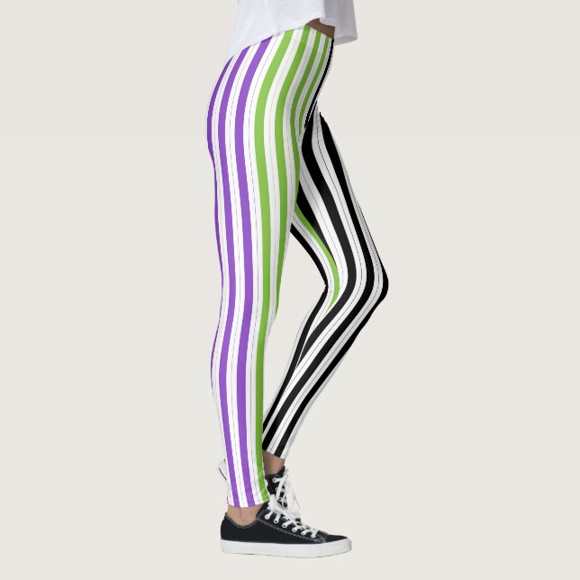 Legging Listras Roxo Verde Preto (Direita)