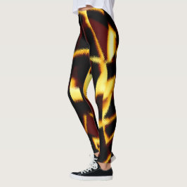 Legging Listras torcidas queimadas amarelas parecem veloze