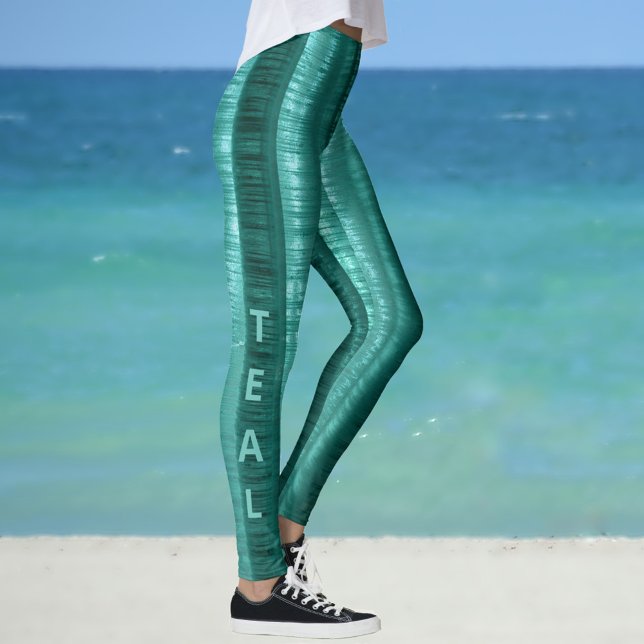 Legging Listras Verde Azul Clássico Personalizável (Criador carregado)