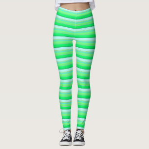 Legging Listras verdes aqua fofas