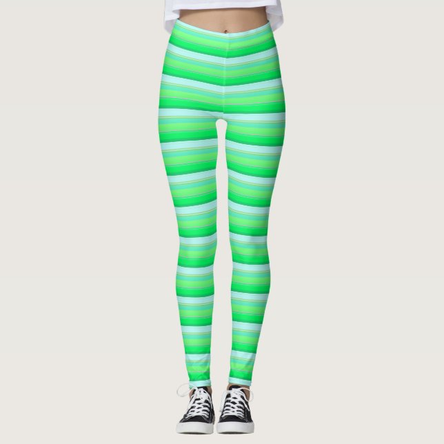 Legging Listras verdes aqua fofas (Frente)
