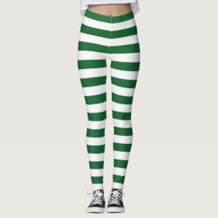 Legging Listras verdes e brancas