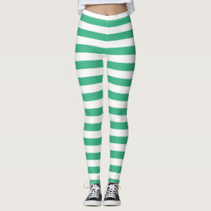Legging Listras verdes e brancas do Aqua