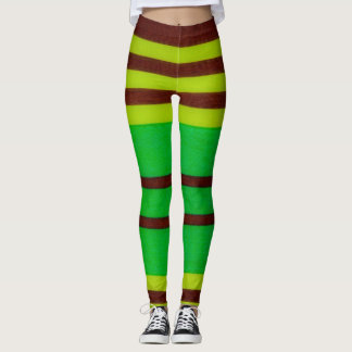 Legging Listras verdes e castanhas