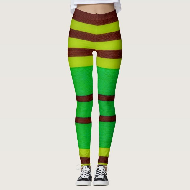 Legging Listras verdes e castanhas (Frente)