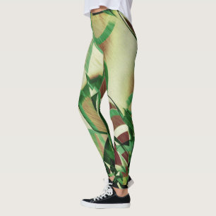Legging Listras verdes em imagem castanho e seca